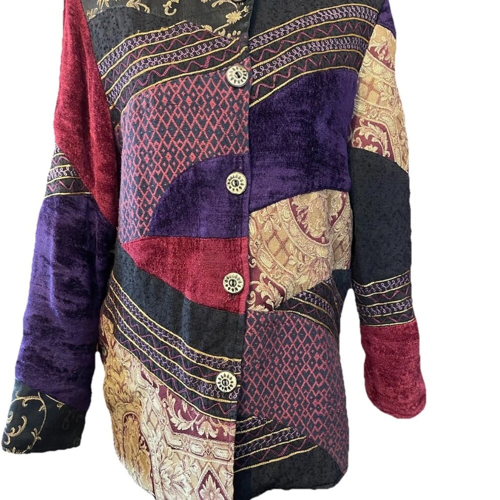 Indigo Moon Tapestry Damask Patchwork Embroidered… - image 2